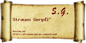 Strauss Gergő névjegykártya